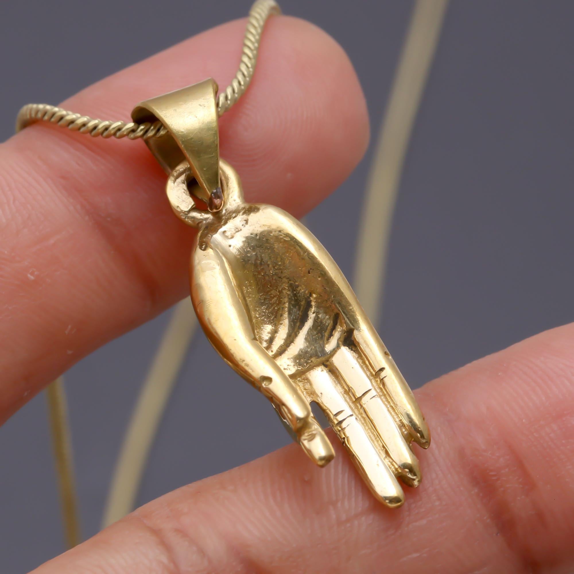 Buddha Hand Brass Necklace