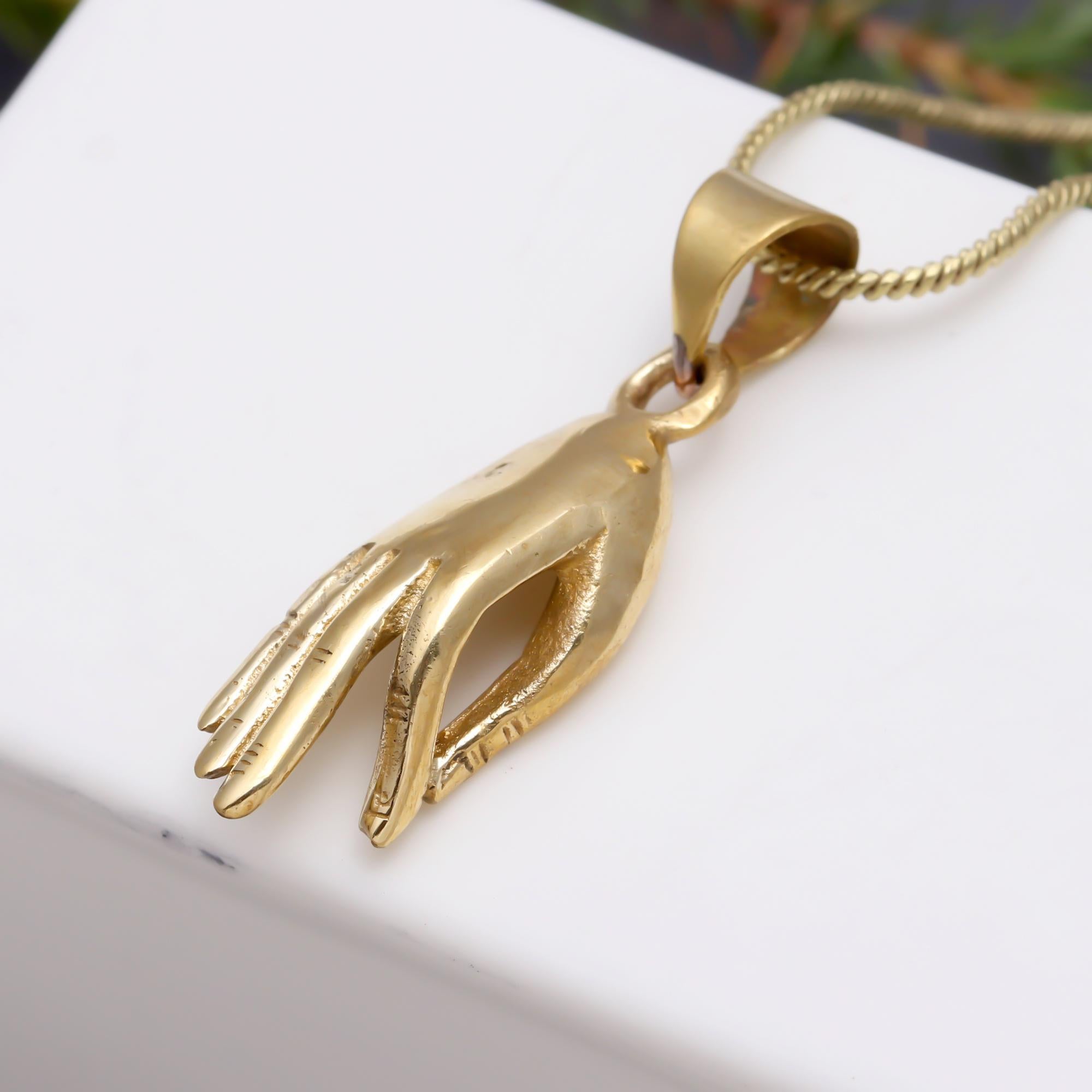 Buddha Hand Brass Necklace