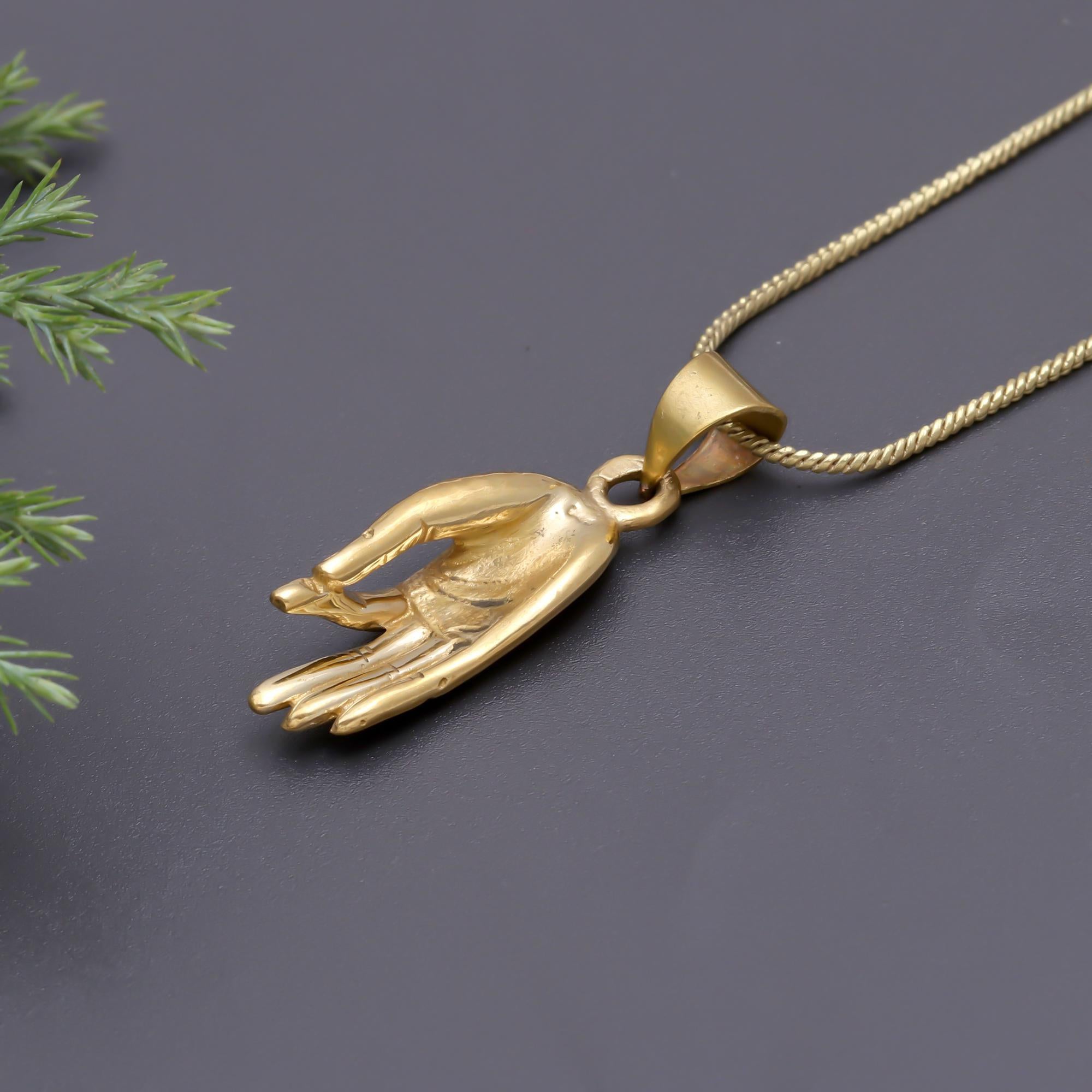 Buddha Hand Brass Necklace