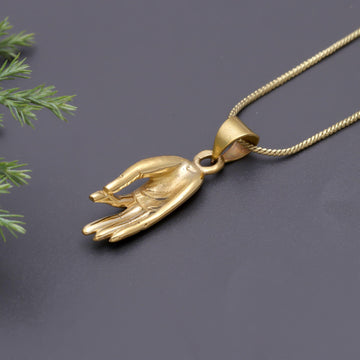 Buddha Hand Brass Necklace