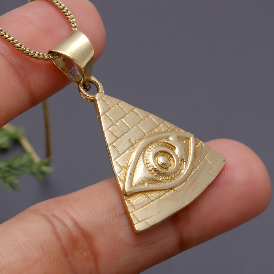 Evil Eye Brass Necklace