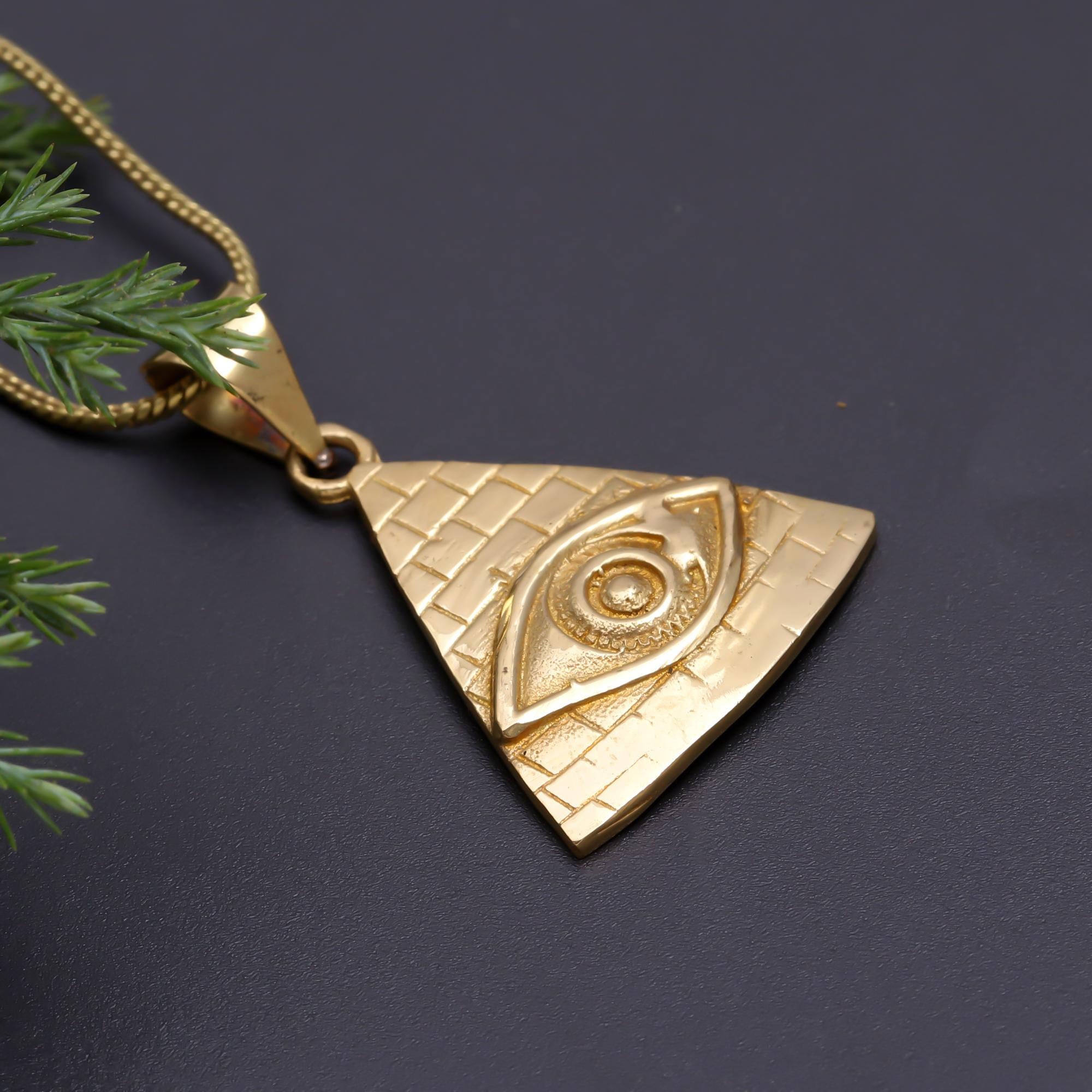 Evil Eye Brass Necklace