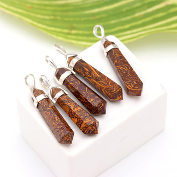 Genuine Mariam Jasper Pendant in Solid Silver For Spiritual Growth