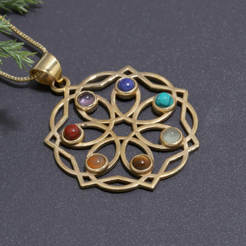 7 Chakra Brass Necklace