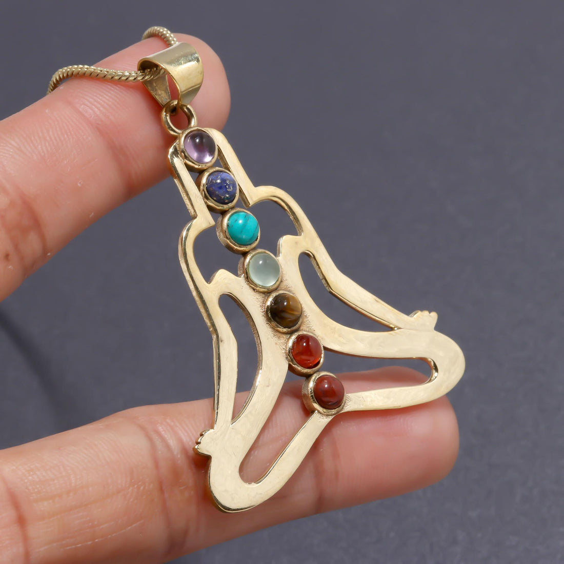 Seven Chakra Brass Necklace