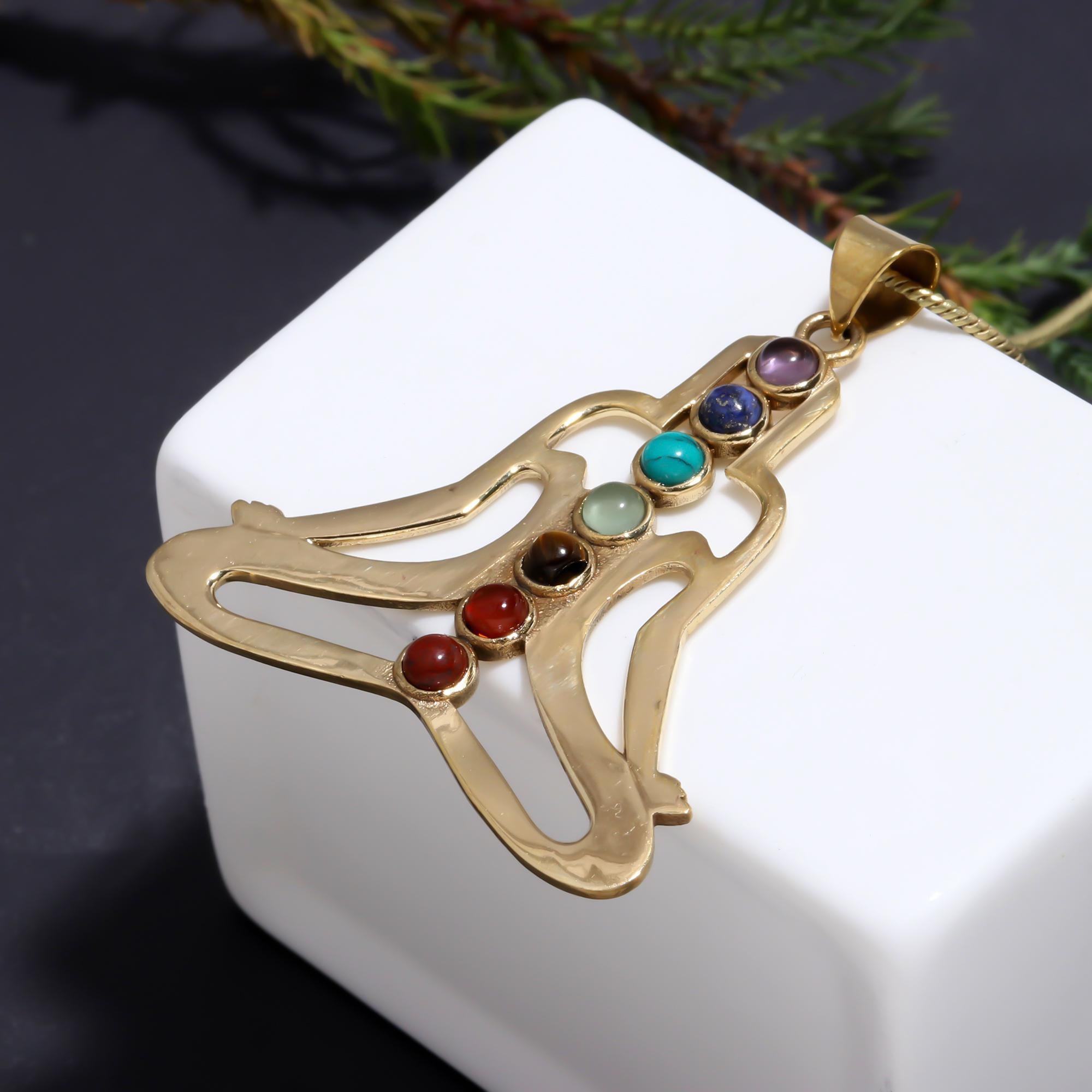 Seven Chakra Brass Necklace