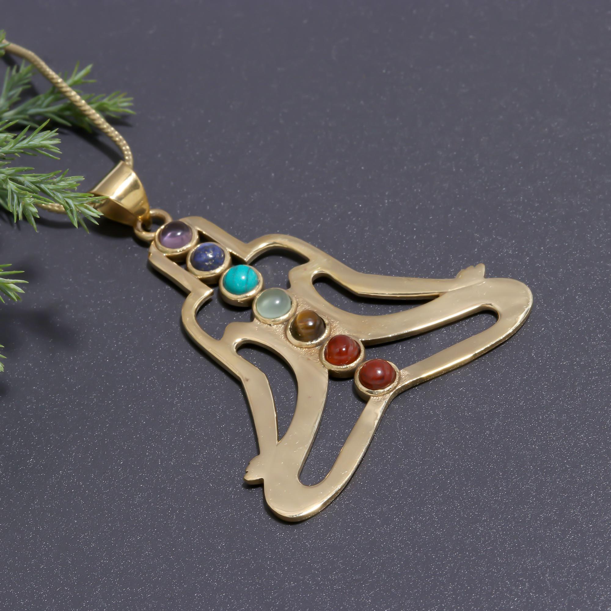 Seven Chakra Brass Necklace