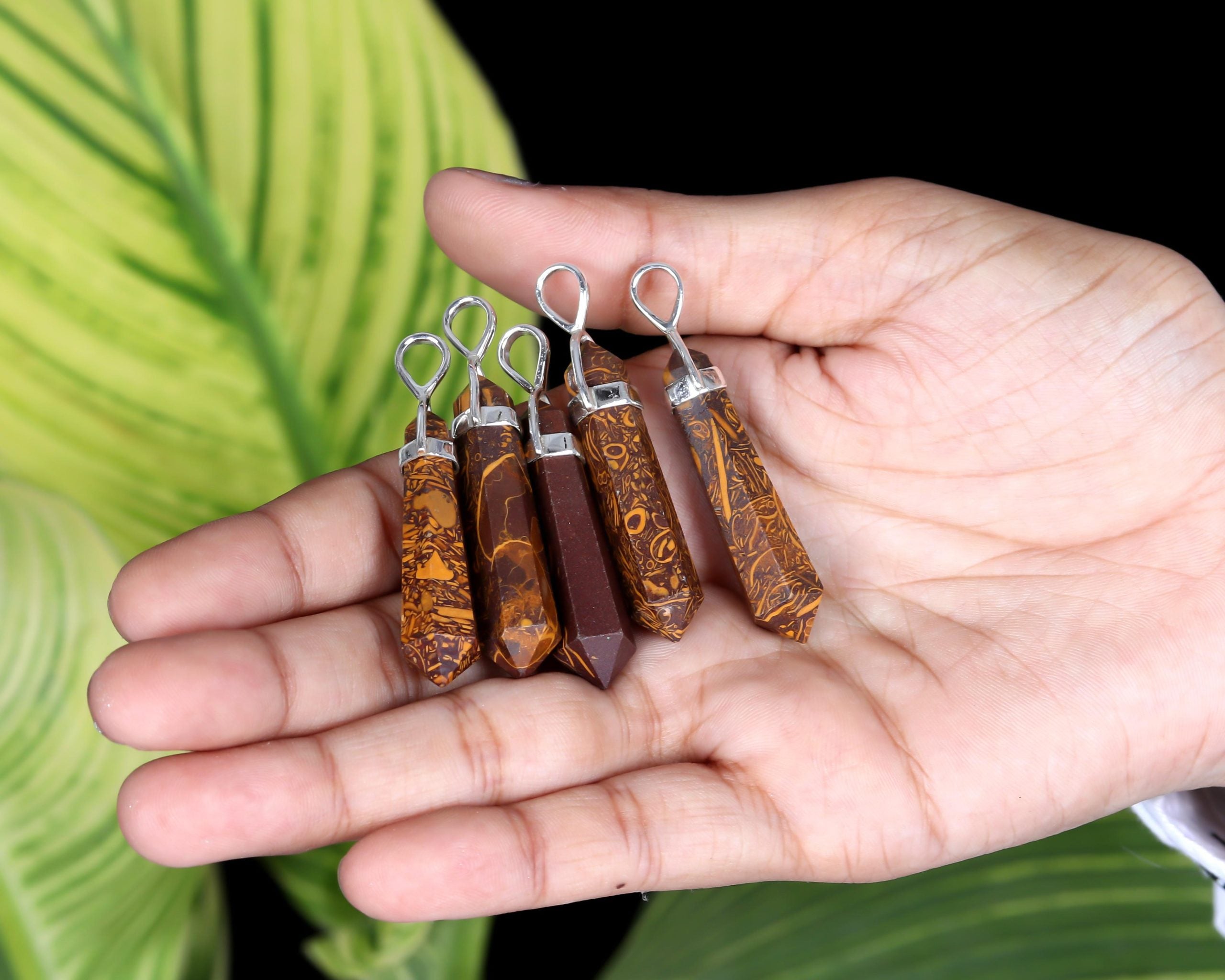 Genuine Mariam Jasper Pendant in Solid Silver For Spiritual Growth