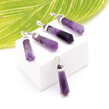 Genuine Amethyst Pendant in Solid Silver For Spiritual Growth and Emotional Healing