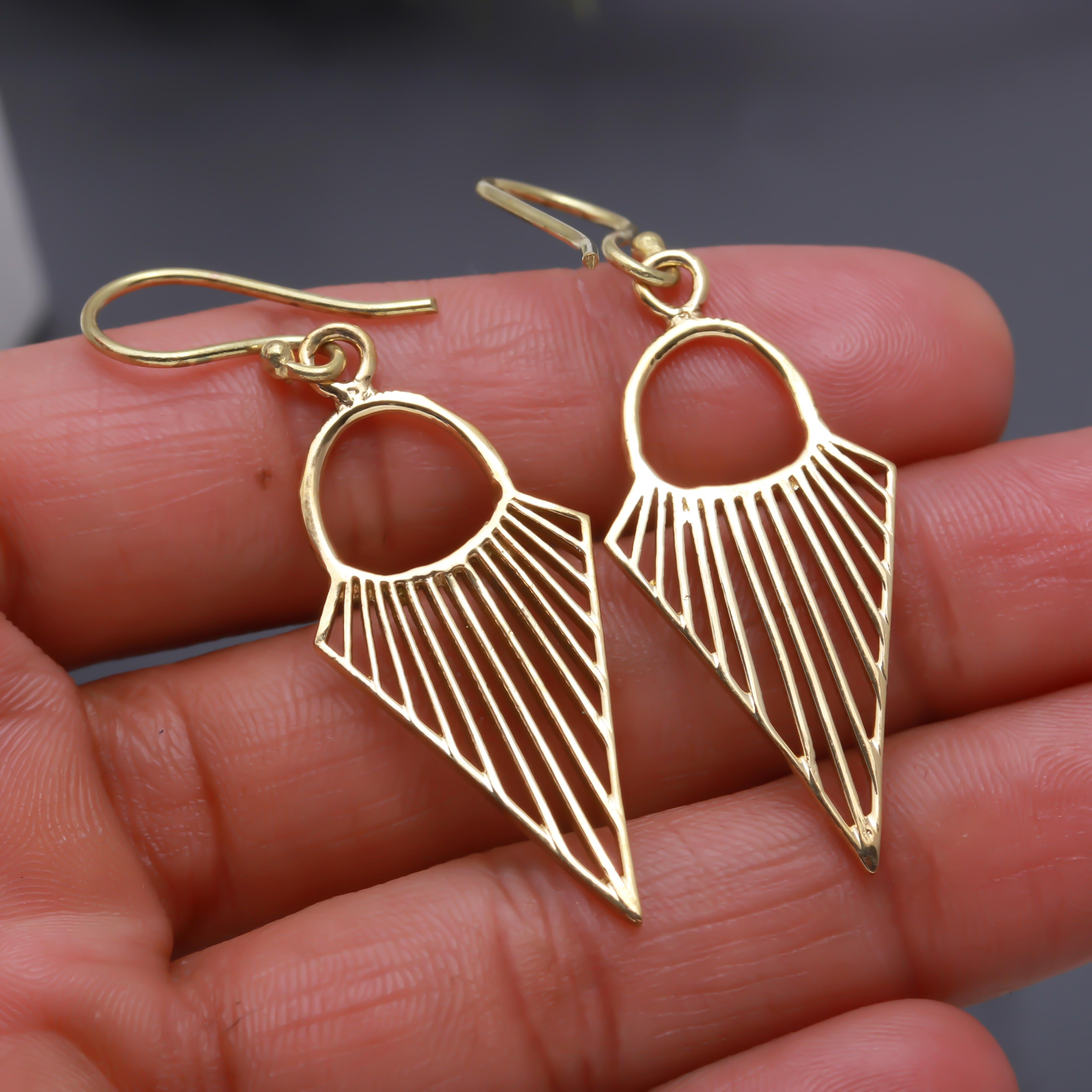 Triangle Brass Earrings