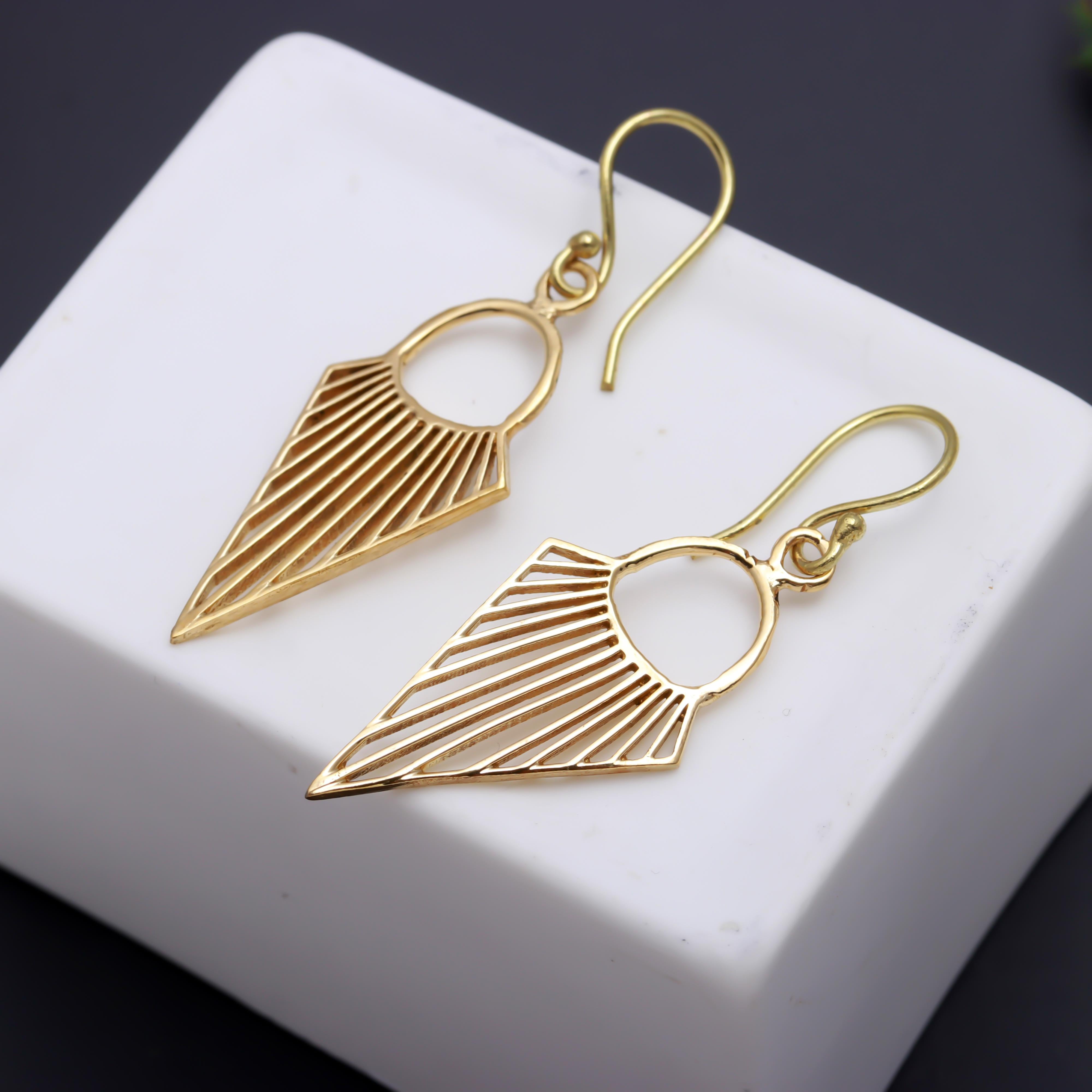 Triangle Brass Earrings