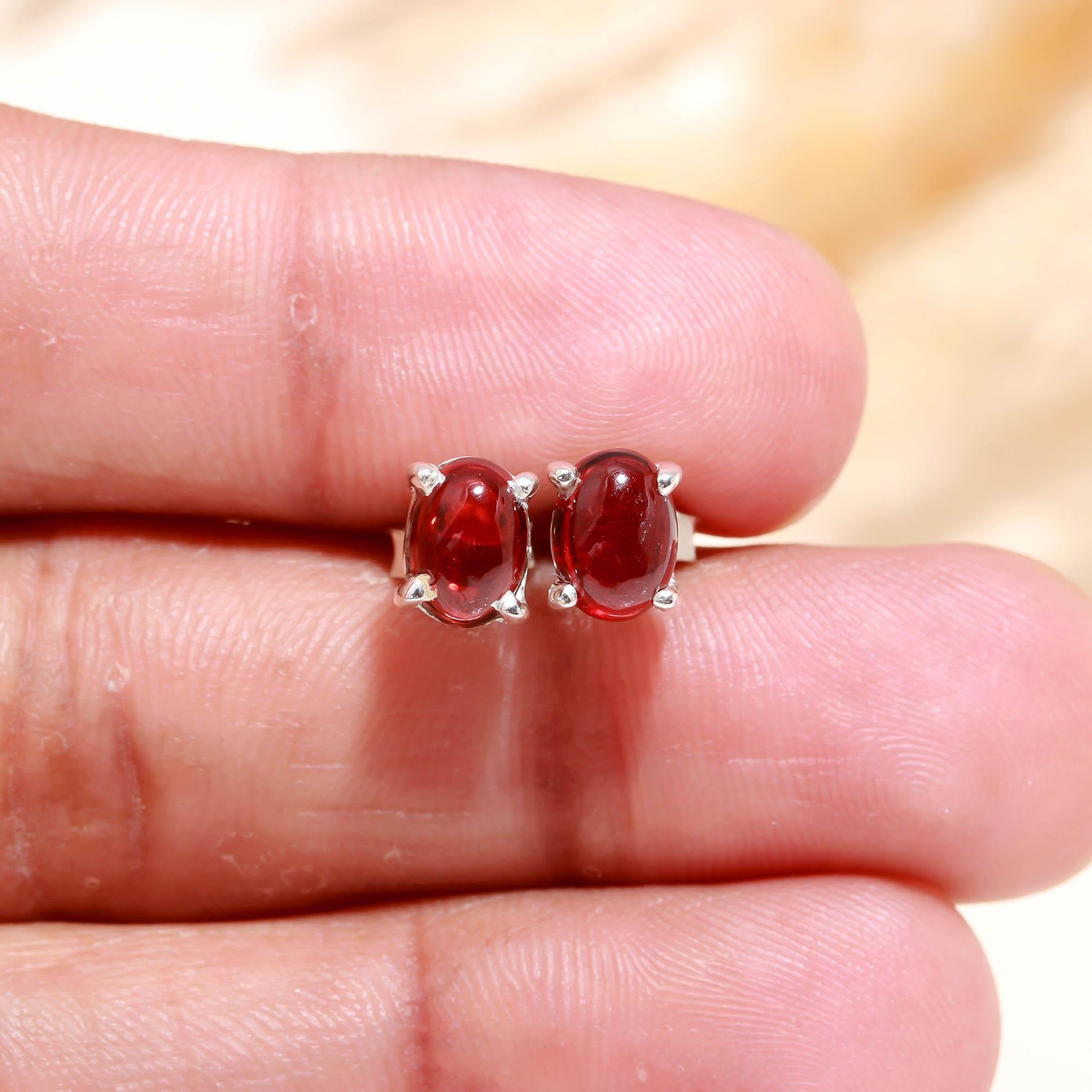 Passion Spark: Genuine Garnet Earrings in Silver