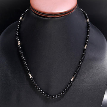 Classic Black Onyx and Silver Beaded Necklace