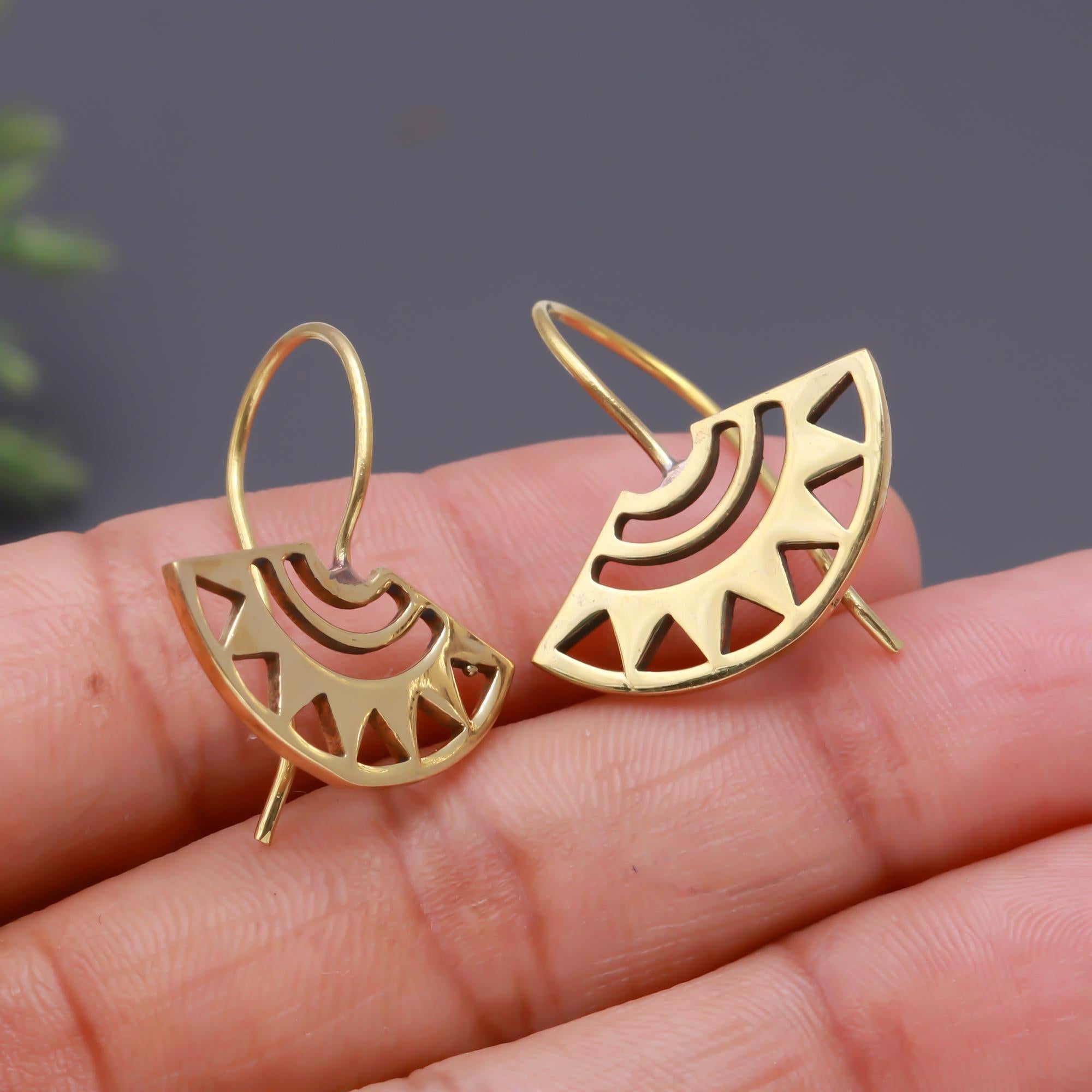 Designer Brass Statement Earrings