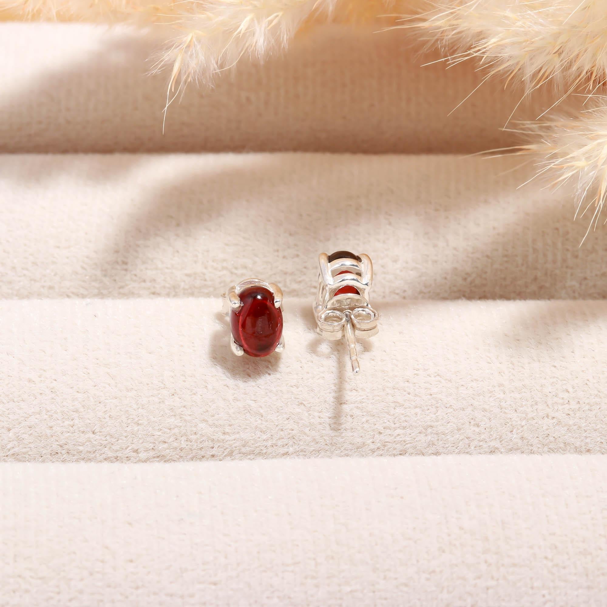 Passion Spark: Genuine Garnet Earrings in Silver