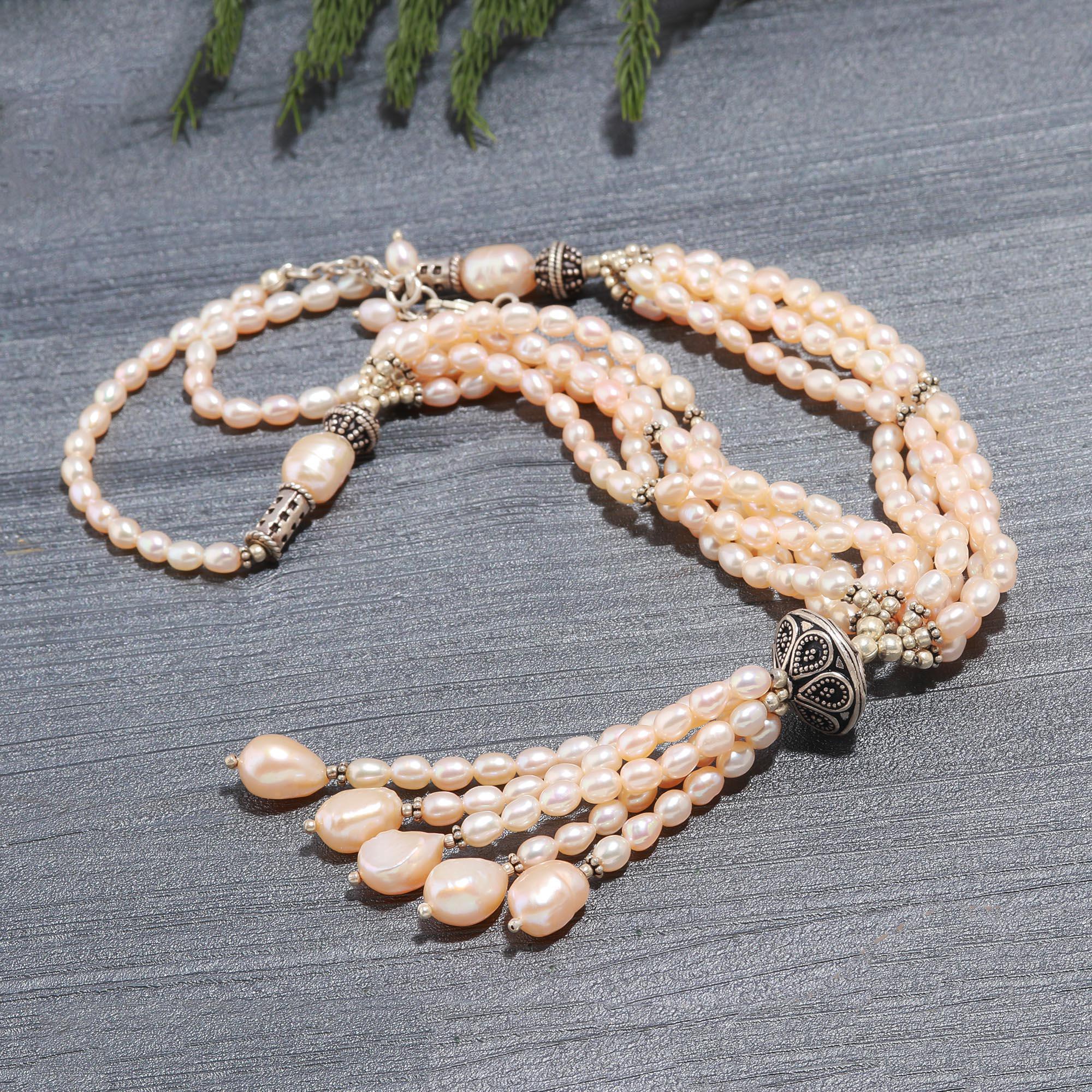 Timeless Freshwater Pearl and Silver Beaded Statement Necklace