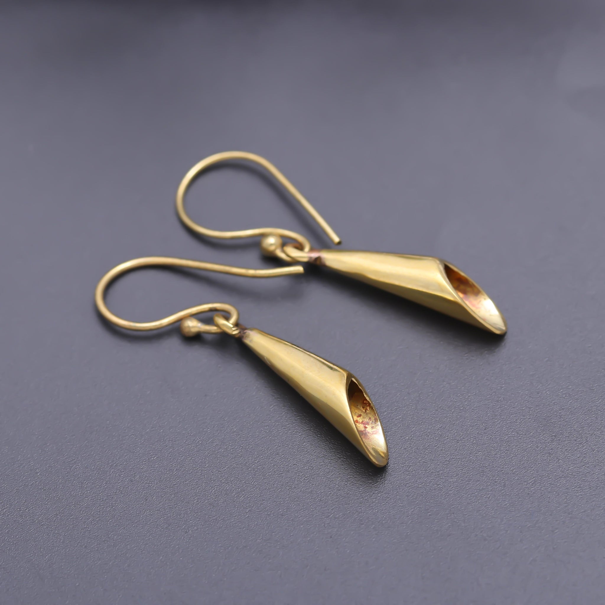 Cone Brass Earrings