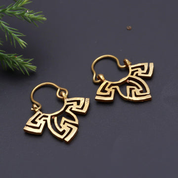 Swastik Brass Earrings