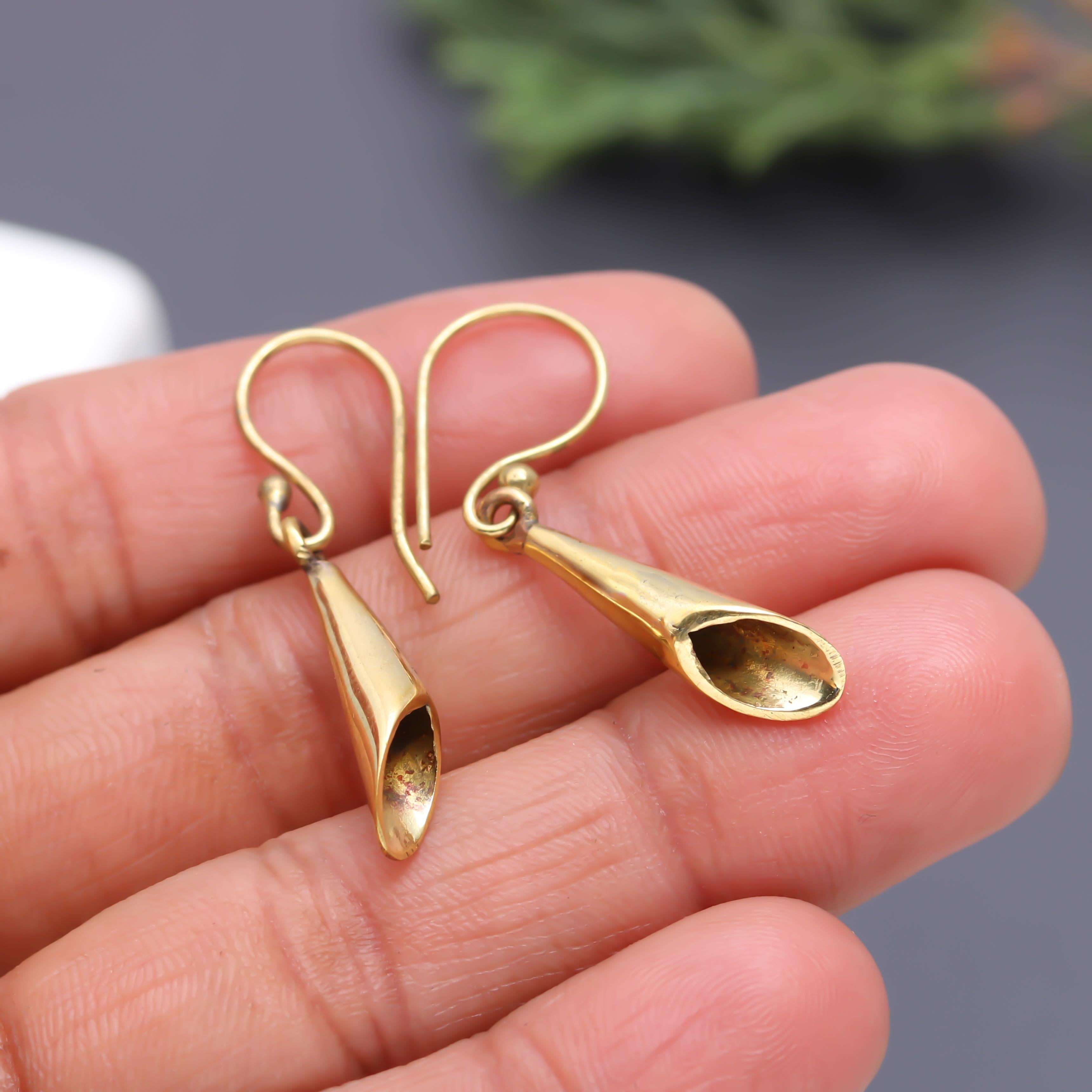 Cone Brass Earrings