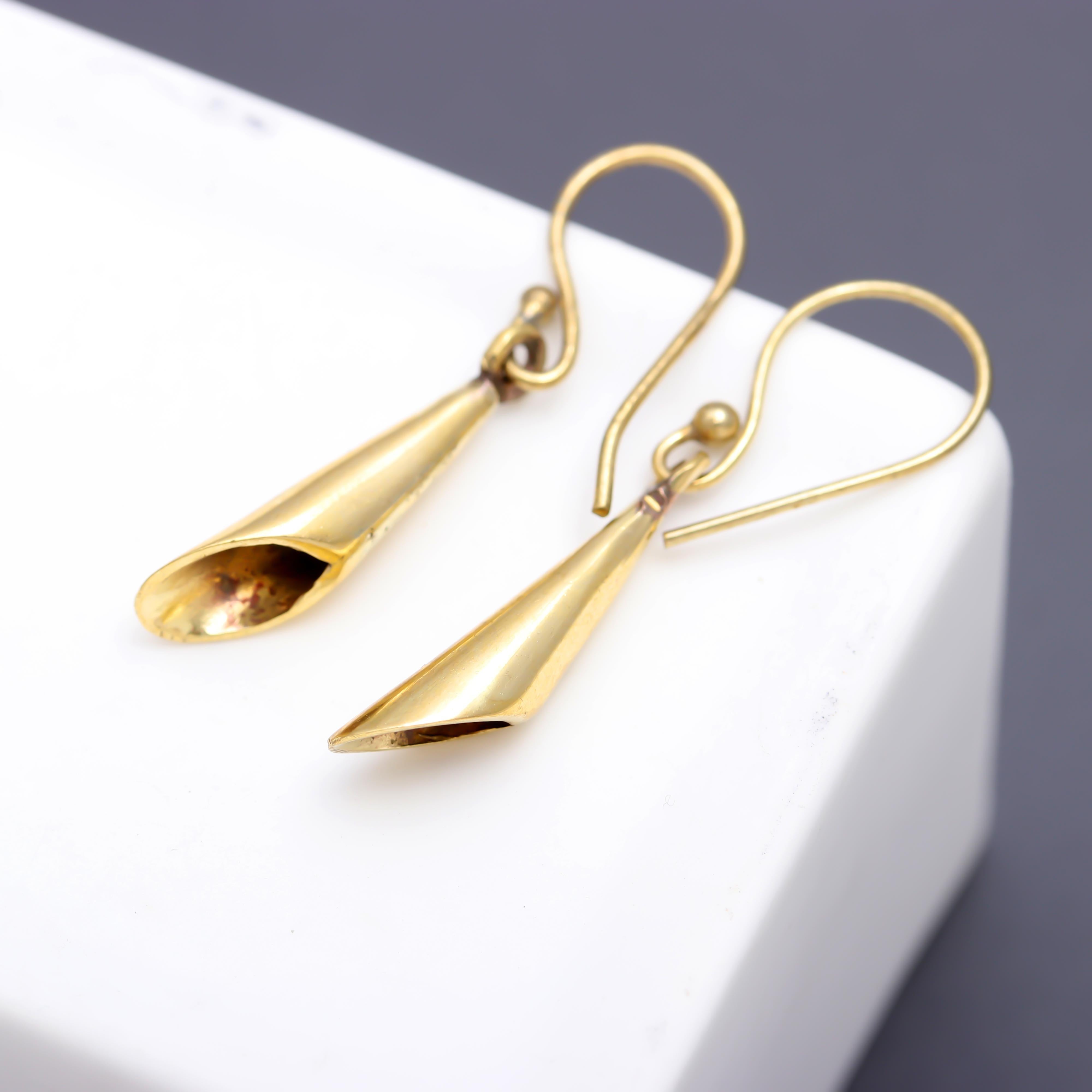 Cone Brass Earrings