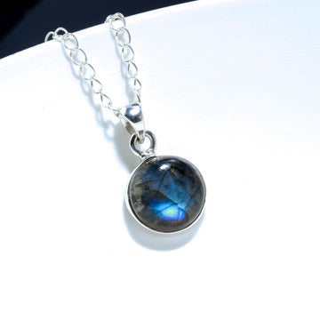 Natural Blue Labradorite 925 Sterling Silver Pendant