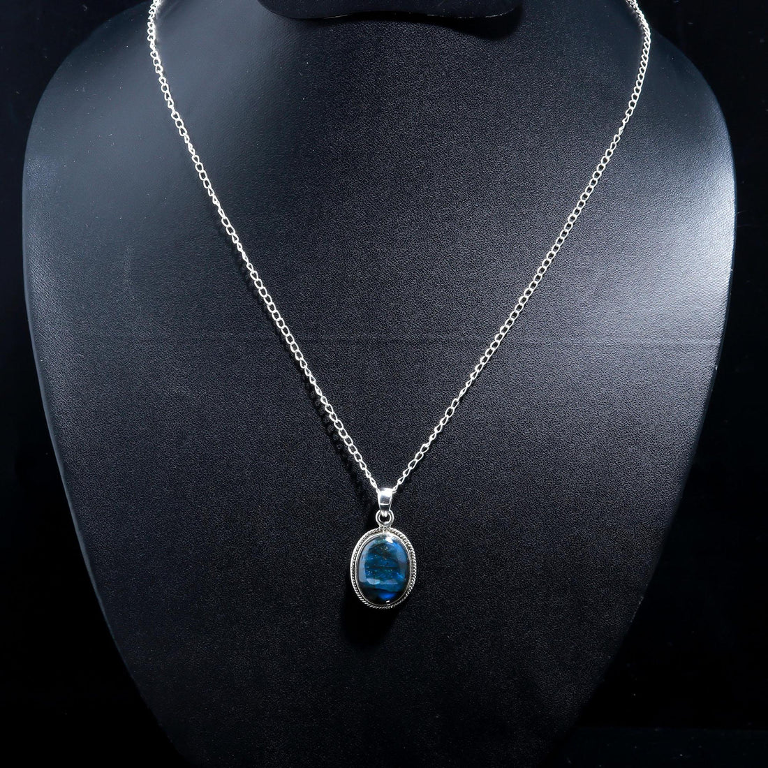 Natural Fiery Labradorite 925 Sterling Silver Pendant