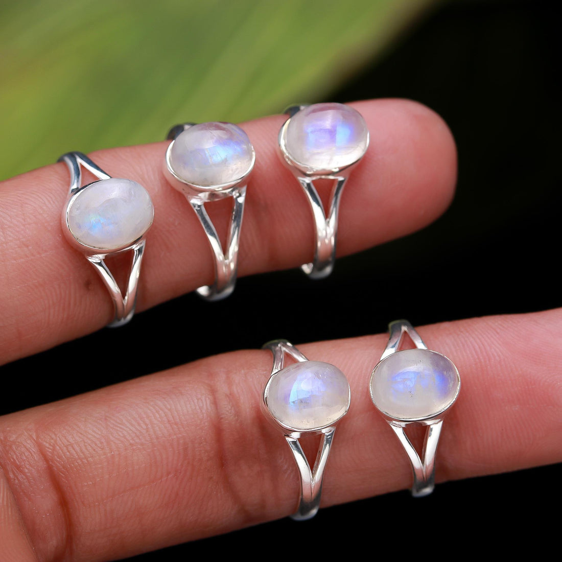 Genuine Moonstone Adjustable Solid Silver Ring For Chakra Alignment