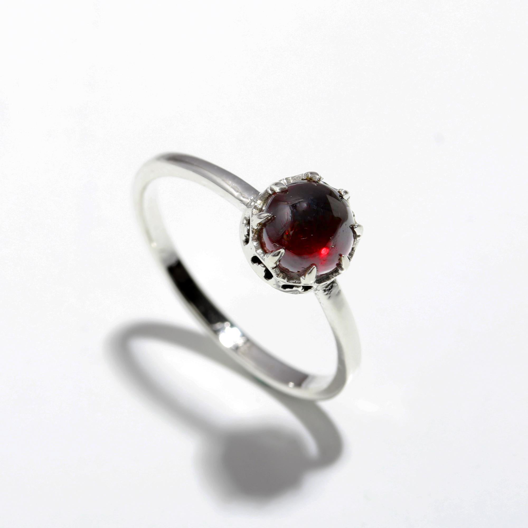 The Garnet Crown Sterling Silver Ring