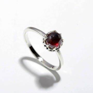 The Garnet Crown Sterling Silver Ring