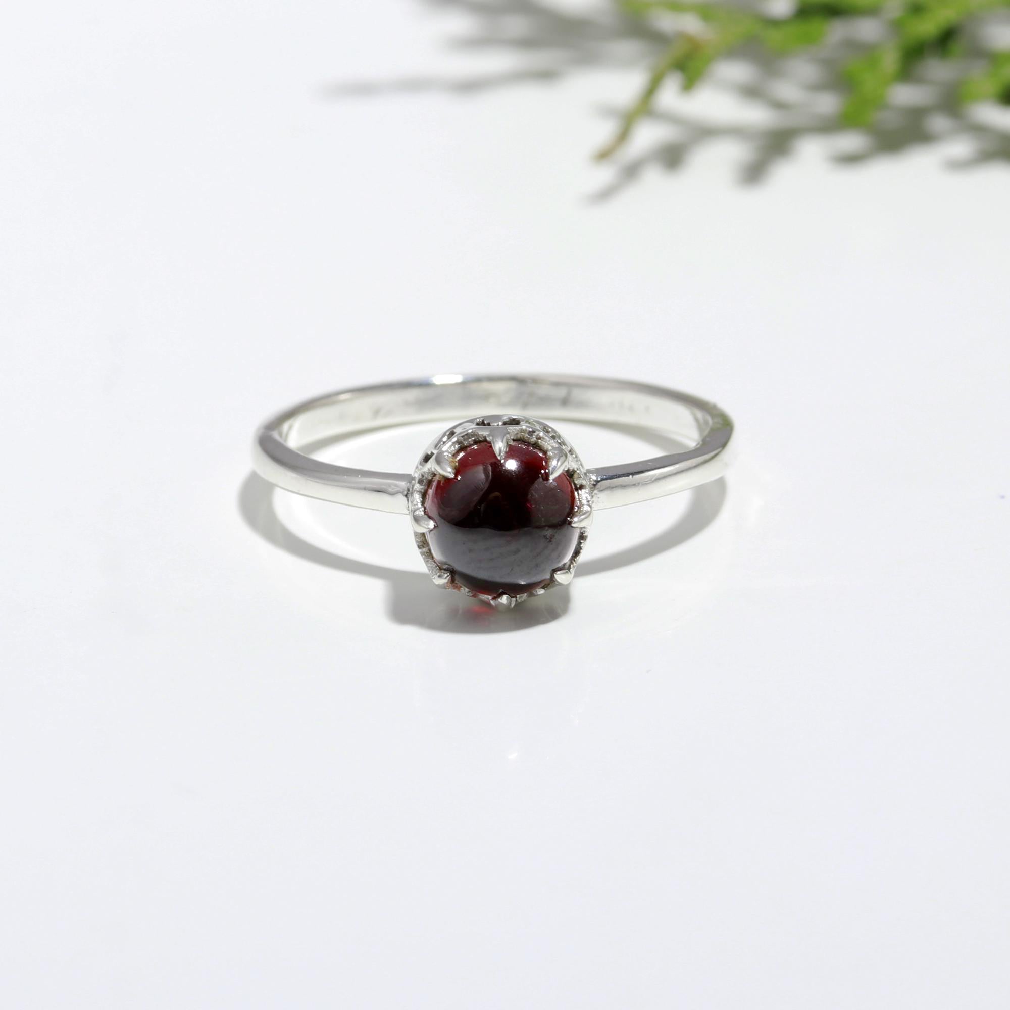 The Garnet Crown Sterling Silver Ring