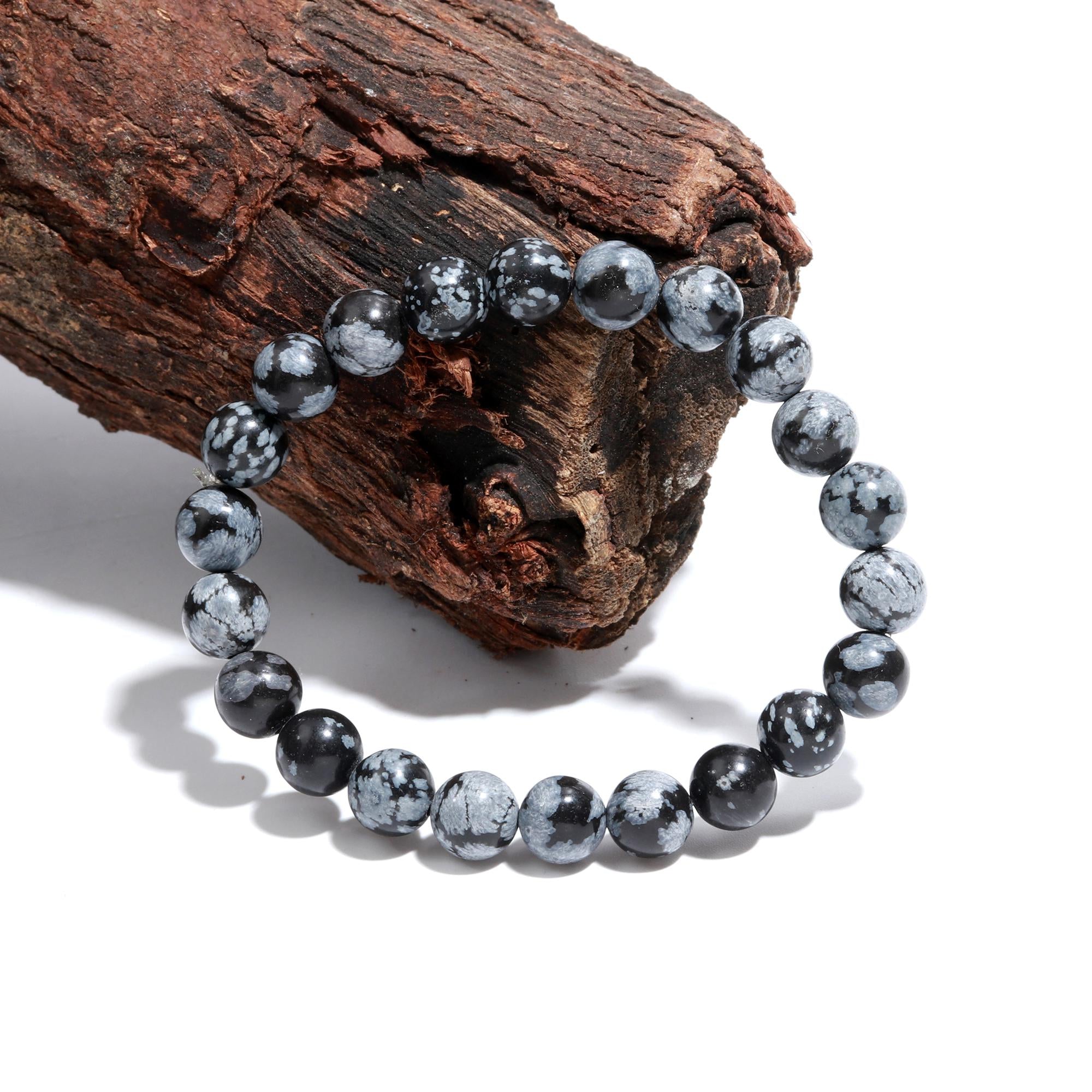 Snow Flake Obsidian Bracelet For Balances Mind, Body and Soul