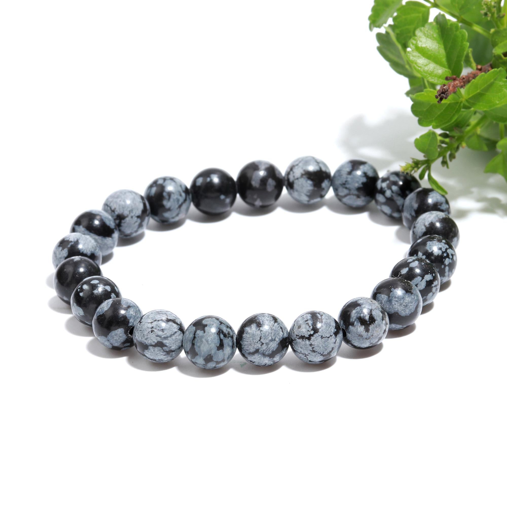 Snow Flake Obsidian Bracelet For Balances Mind, Body and Soul