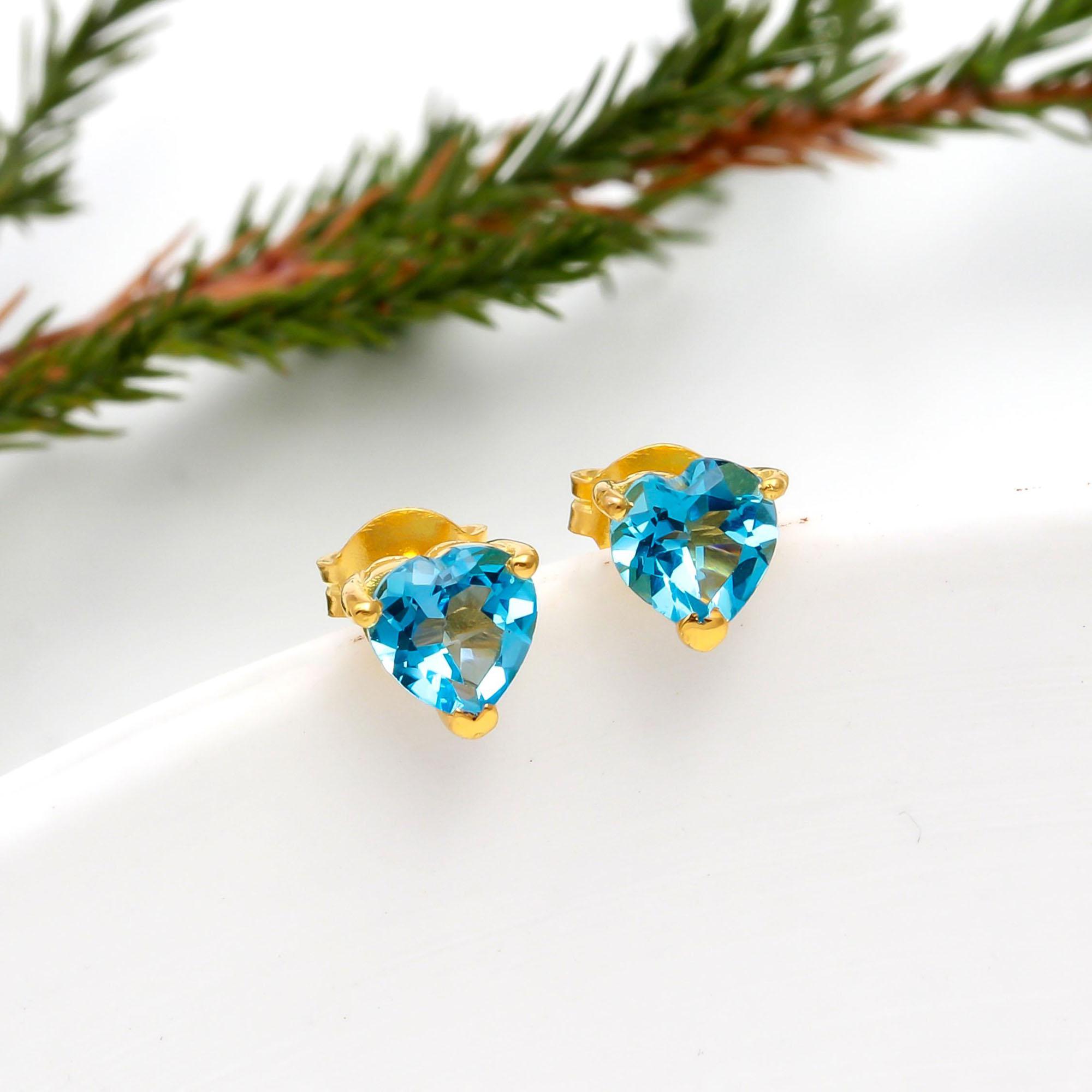 アクセサリー Natural Topaz Heart Earrings Natural Topaz Heart Earrings
